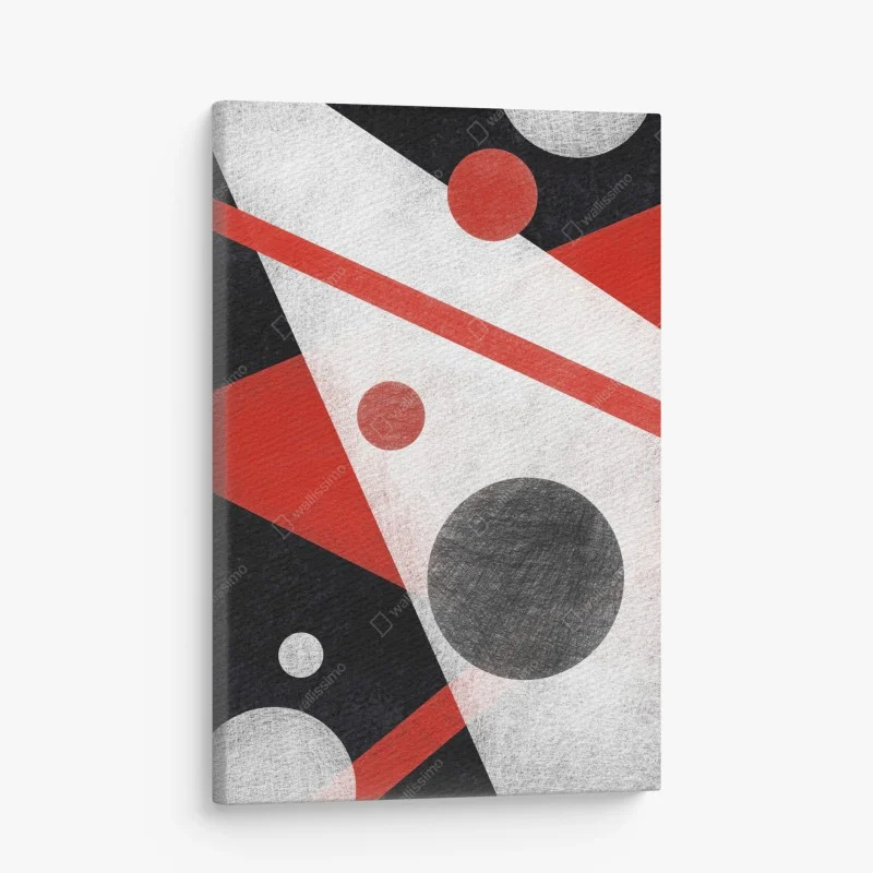 Canvas print geometric abstraction in red and black