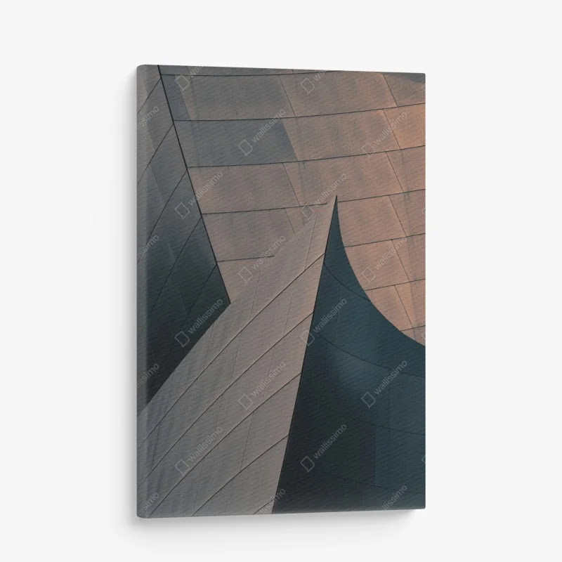 Canvas print geometric architectural forms in metal