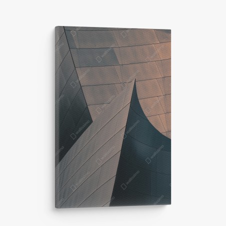 Canvas print geometric architectural forms in metal • Wallissimo®