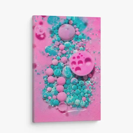 Canvas print pink and turquoise marble abstract • Wallissimo®