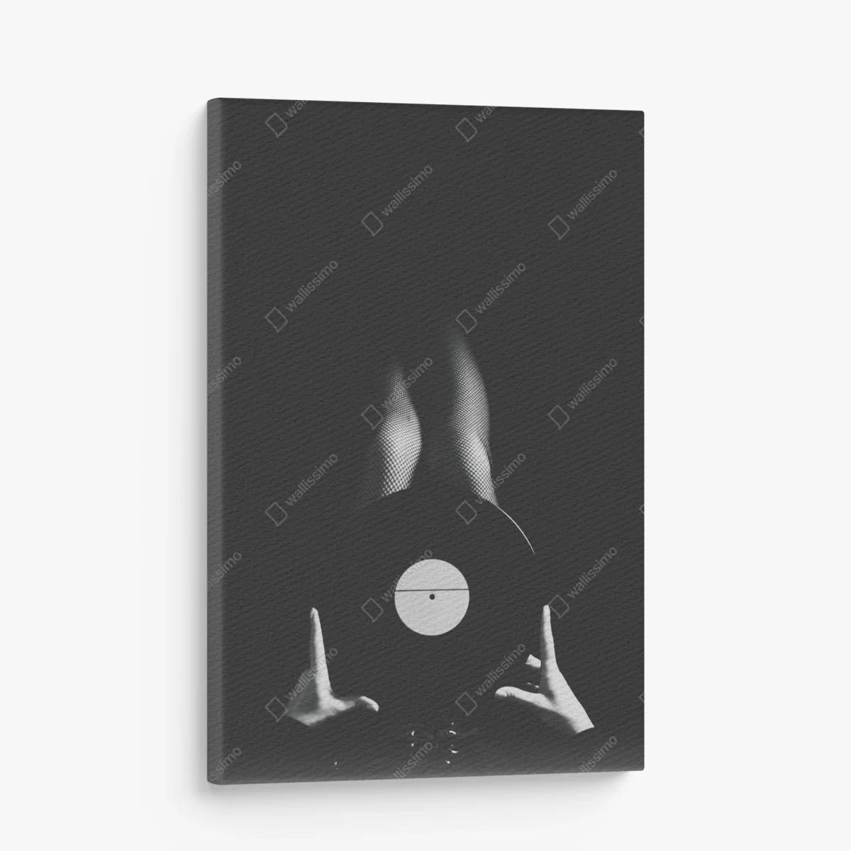 Canvas print vinyl record and fishnet legs ⁕ Wallissimo® Canvas print vinyl record and fishnet legs ⁕ Wallissimo®