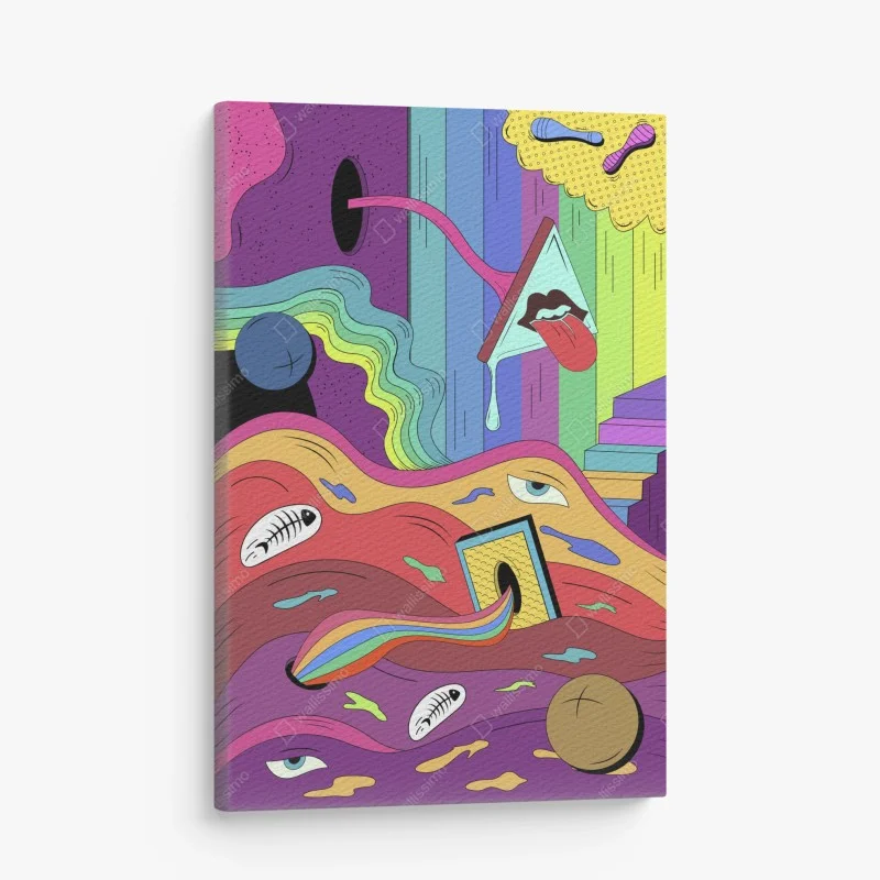 Canvas print psychedelic pop art dreamscape
