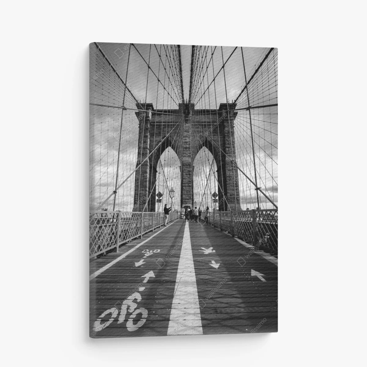 Canvas print Brooklyn Bridge perspective in monochrome ⁕ Wallissimo® Canvas print Brooklyn Bridge perspective in monochrome ⁕ Wallissimo®