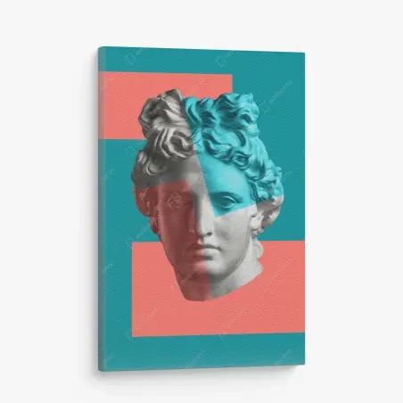 Canvas print duotone classical bust collage • Wallissimo®