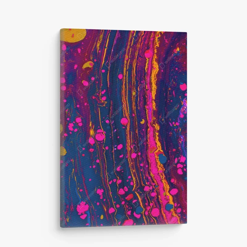 Canvas print neon marbled abstract wall art