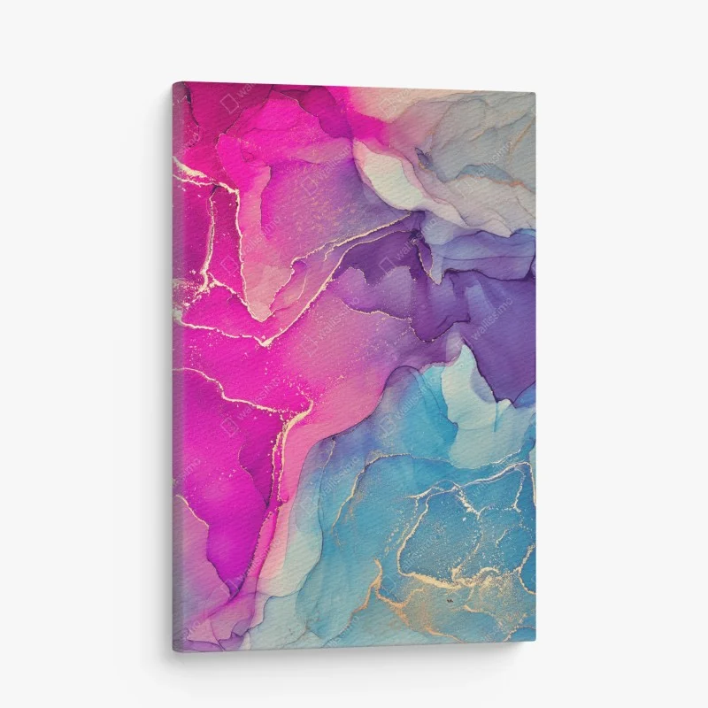 Canvas print vibrant marble alcohol ink composition