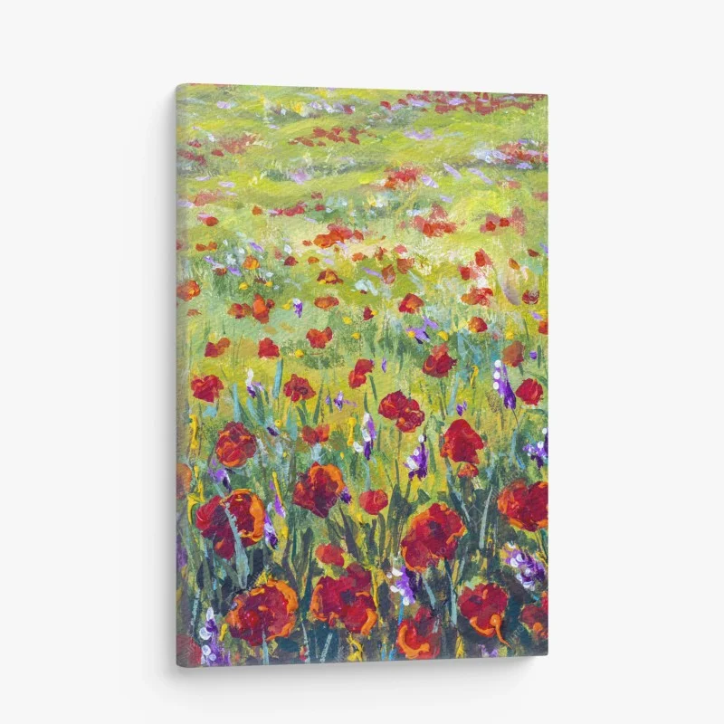 Canvas print impressionist poppy meadow