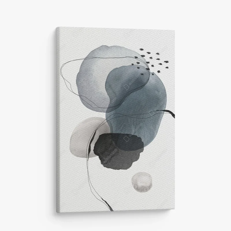 Canvas print serene blue watercolor orbs