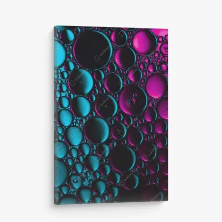 Canvas print turquoise and magenta bubble pattern • Wallissimo®