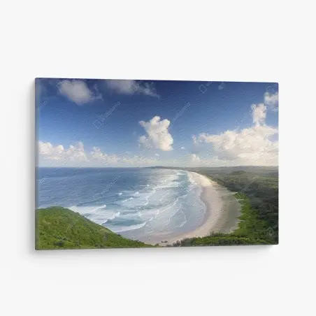 Canvas print Byron Bay coastal panorama • Wallissimo®