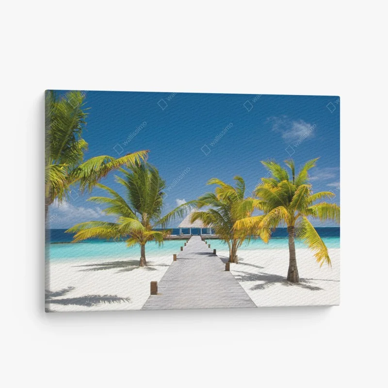 Canvas print tropical pier to turquoise waters