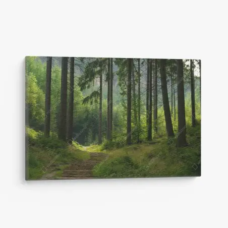 Canvas print serene forest trail • Wallissimo®