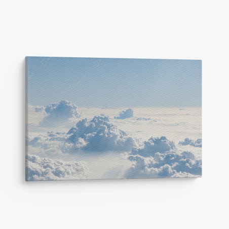 Canvas print aerial cloudscape over soft blue sky • Wallissimo®
