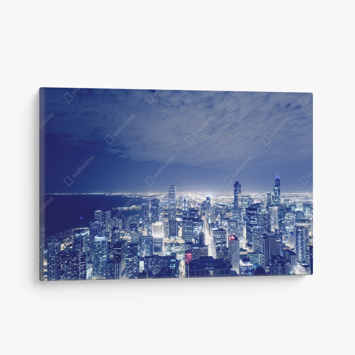 Canvas print Chicago night skyline panorama ⁕ Wallissimo® Canvas print Chicago night skyline panorama ⁕ Wallissimo®