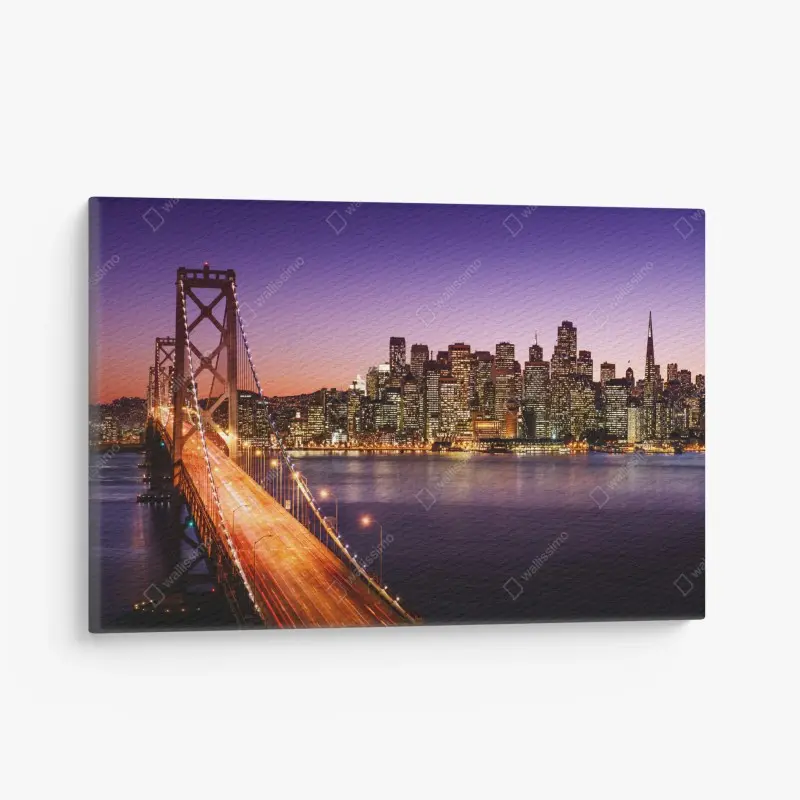 Canvas print San Francisco skyline at sunset