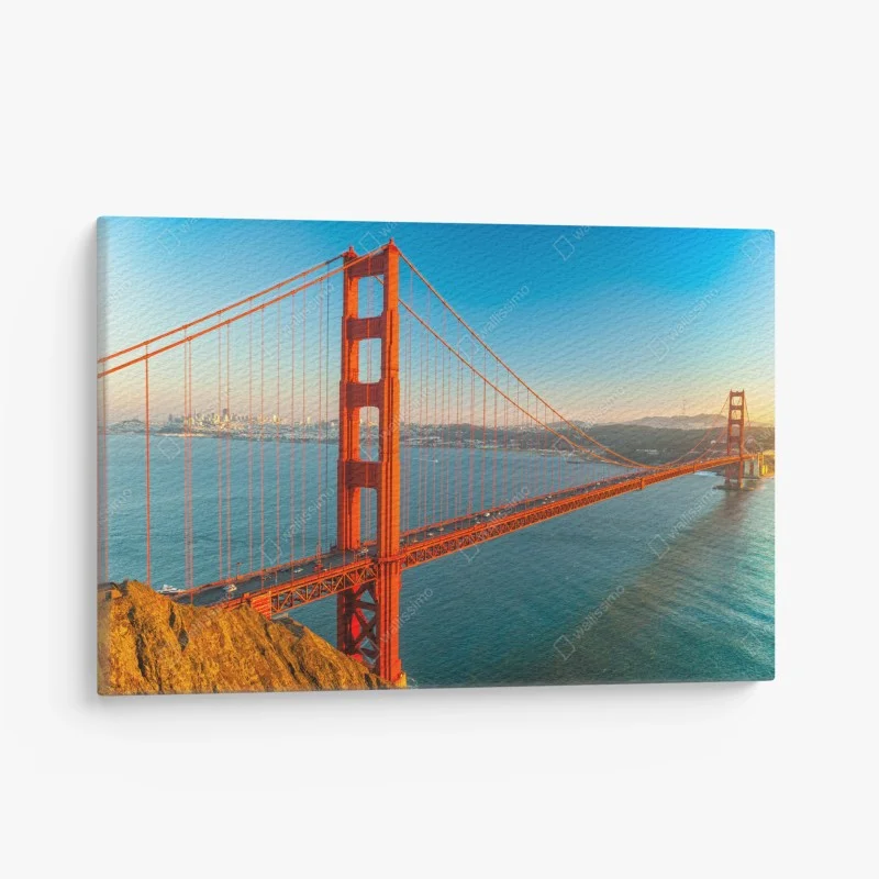 Canvas print Golden Gate sunset panorama