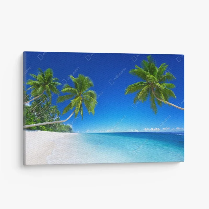 Canvas print tropical beach paradise with palm trees