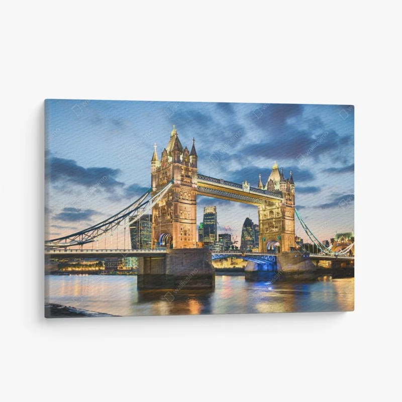Canvas print Tower Bridge at dusk, London skyline