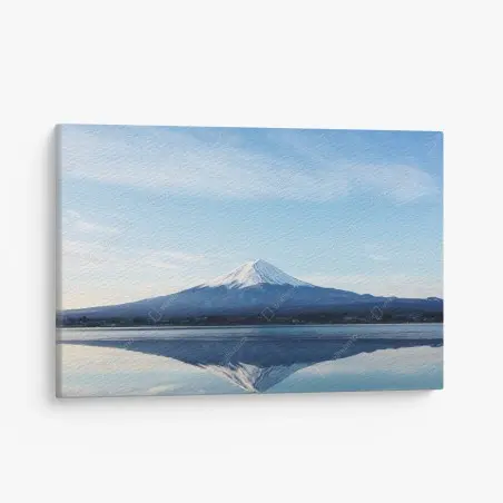 Canvas print Mount Fuji reflection at dawn • Wallissimo®
