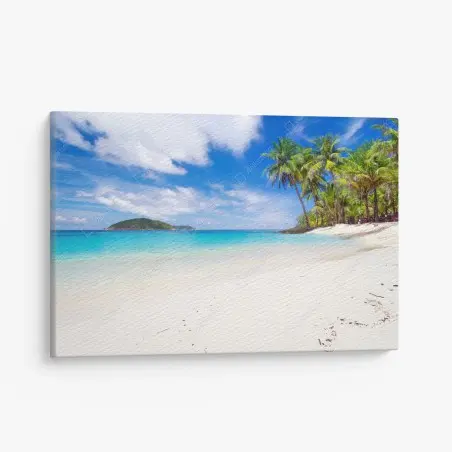 Canvas print tropical turquoise beach paradise • Wallissimo®