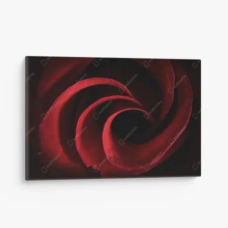 Canvas print deep red rose petal spiral • Wallissimo®