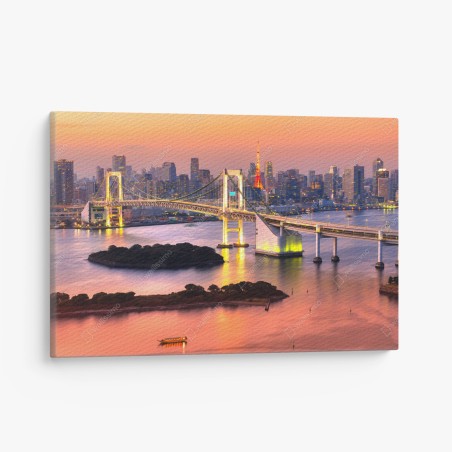 Canvas print Tokyo skyline at sunset • Wallissimo®