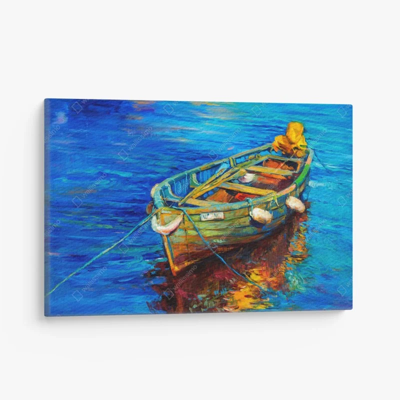 Canvas print vibrant boat at sunset