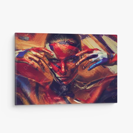 Canvas print mysterious painted portrait • Wallissimo®