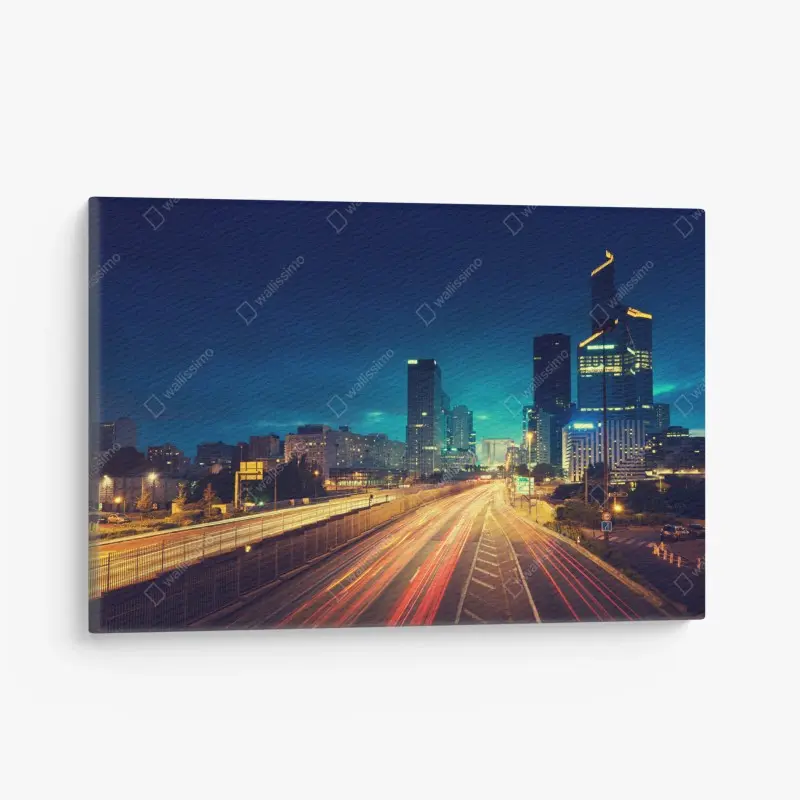 Canvas print La Défense skyline at dusk