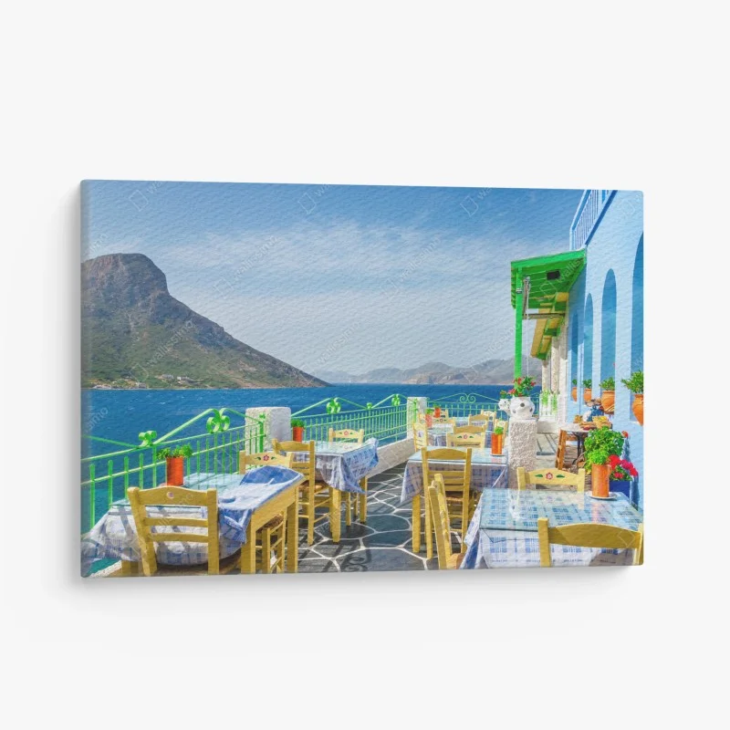Canvas print sunny seaside terrace with coastal view