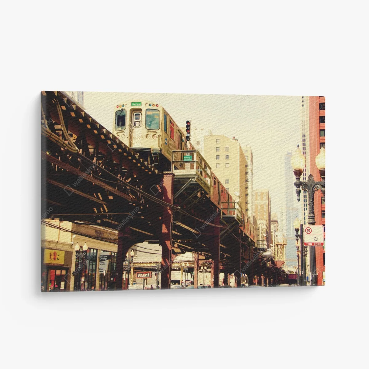 Canvas print vintage elevated train over city street ⁕ Wallissimo® Canvas print vintage elevated train over city street ⁕ Wallissimo®