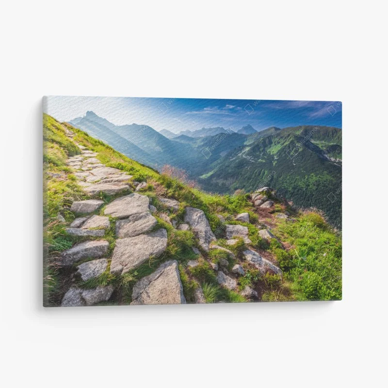 Canvas print sunrise over the Tatras mountain trail