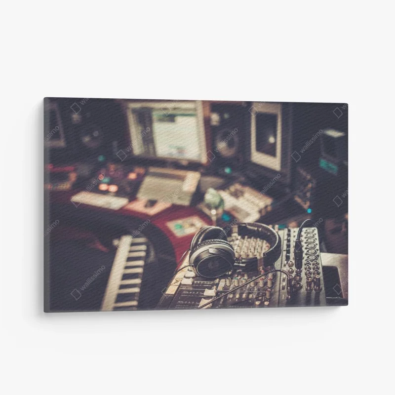 Canvas print vintage recording studio control desk