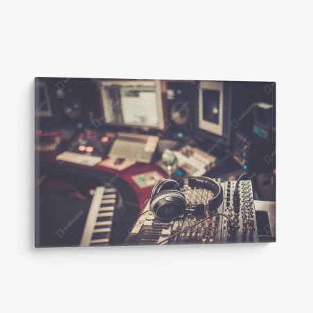 Canvas print vintage recording studio control desk • Wallissimo®