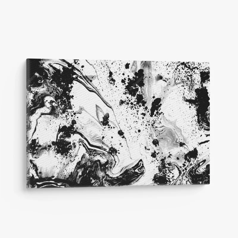 Canvas print monochrome marble ink abstract