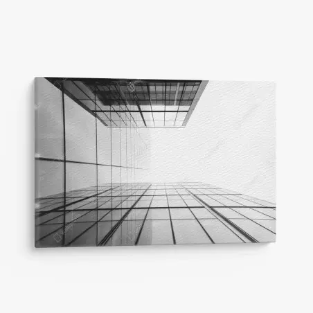 Canvas print minimalist glass skyscraper perspective • Wallissimo®