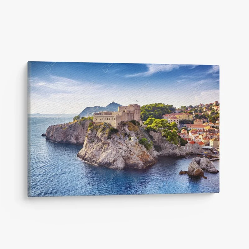 Canvas print Dubrovnik coastal fortress on rocky cliffs