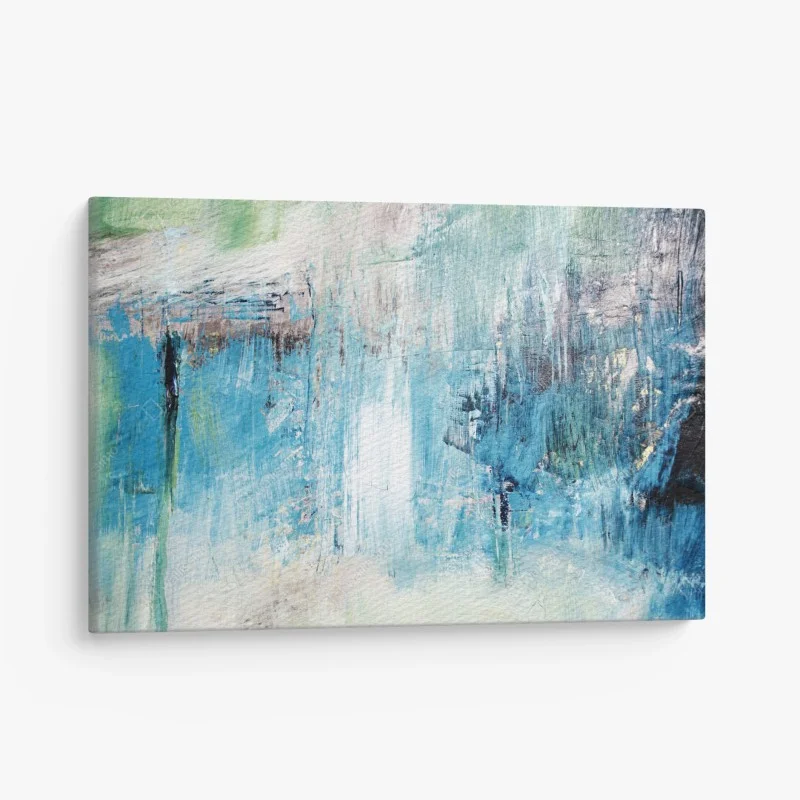 Canvas print turquoise abstract oil painting texture