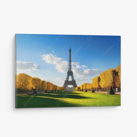 Canvas print spring at Champs de Mars, Eiffel Tower, Paris • Wallissimo®