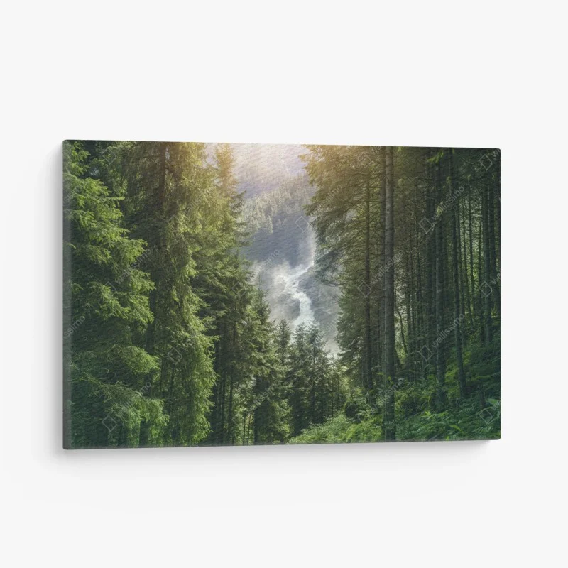Canvas print Krimml waterfalls, lush alpine forest