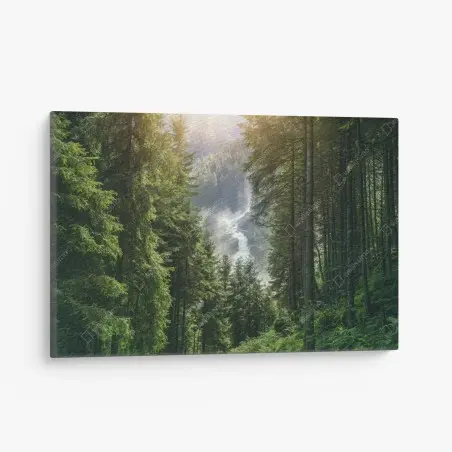 Canvas print Krimml waterfalls, lush alpine forest • Wallissimo®