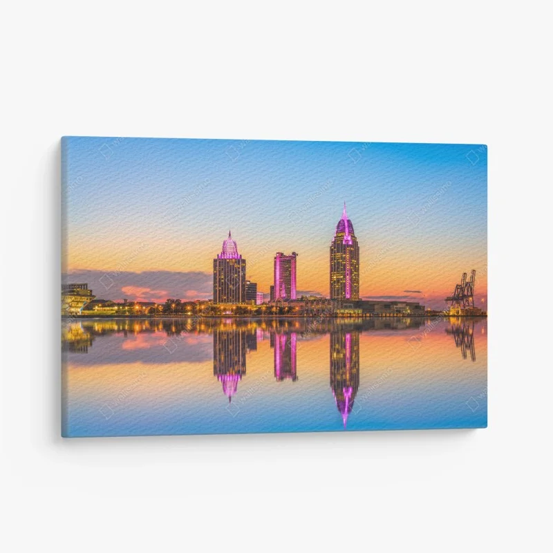Canvas print Mobile skyline at sunset