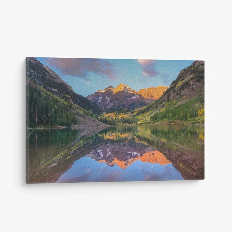 Canvas print tropical palms at sunset • Wallissimo®