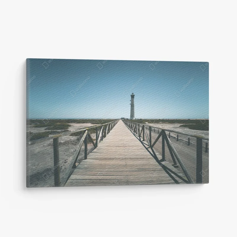 Canvas print lighthouse at the end of the boardwalk
