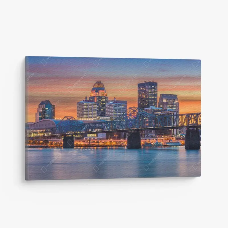 Canvas print Louisville skyline at sunset