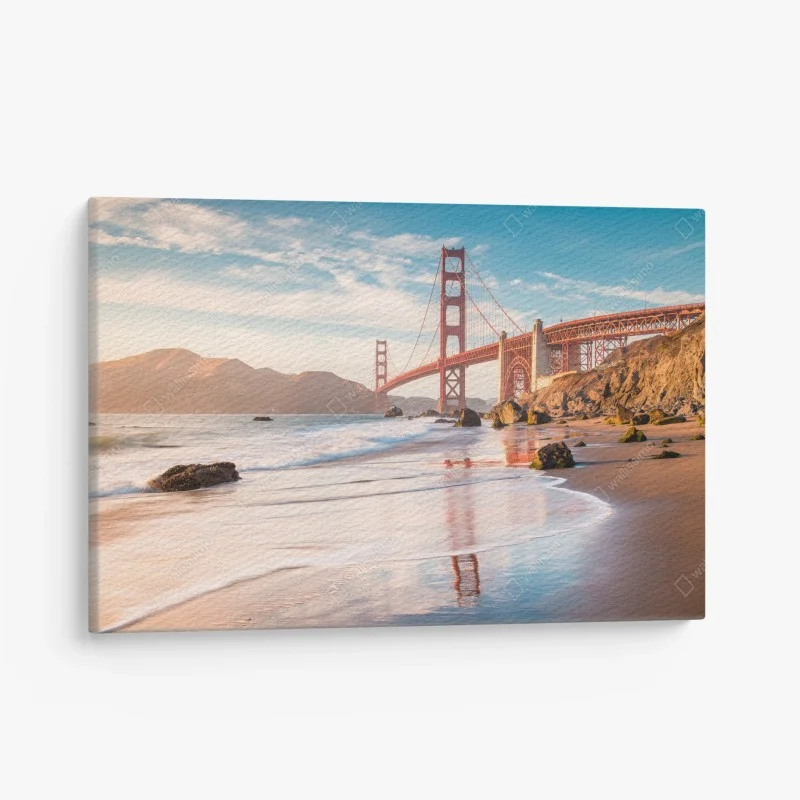 Canvas print San Francisco Golden Gate Bridge at sunset