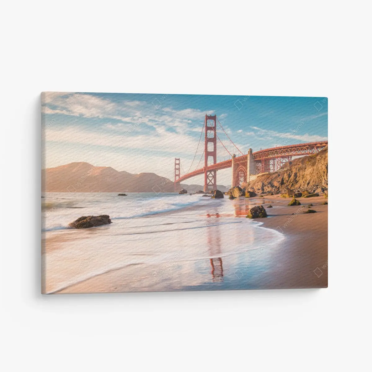 Canvas print San Francisco Golden Gate Bridge at sunset ⁕ Wallissimo® Canvas print San Francisco Golden Gate Bridge at sunset ⁕ Wallissimo®
