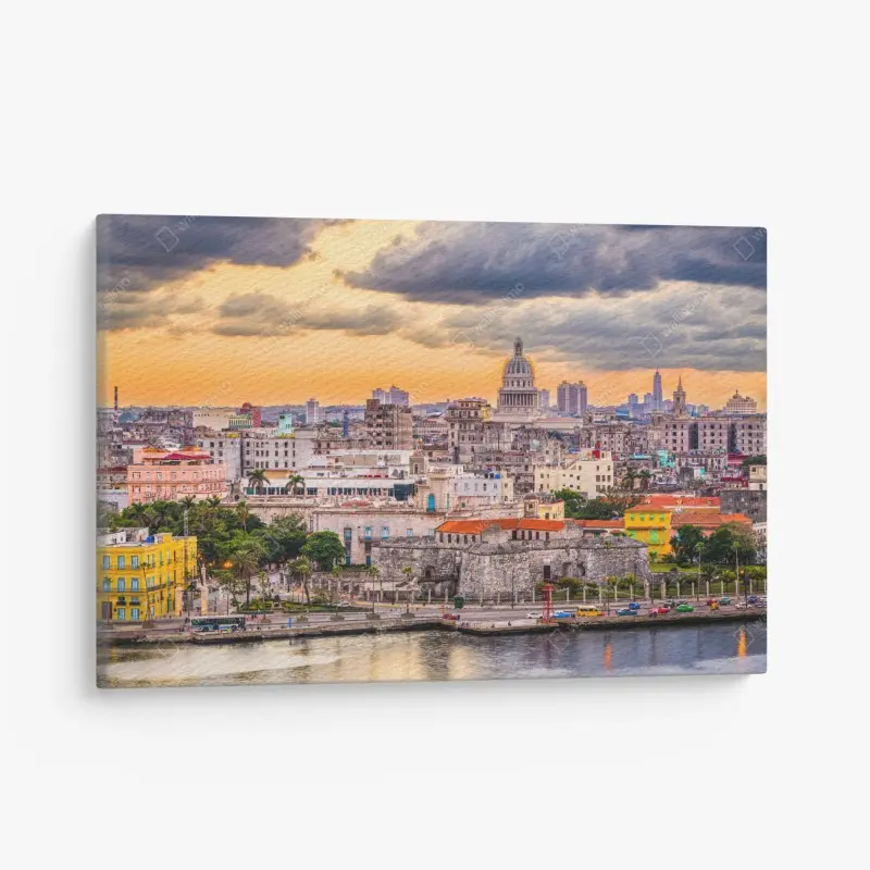 Canvas print Havana skyline at sunset