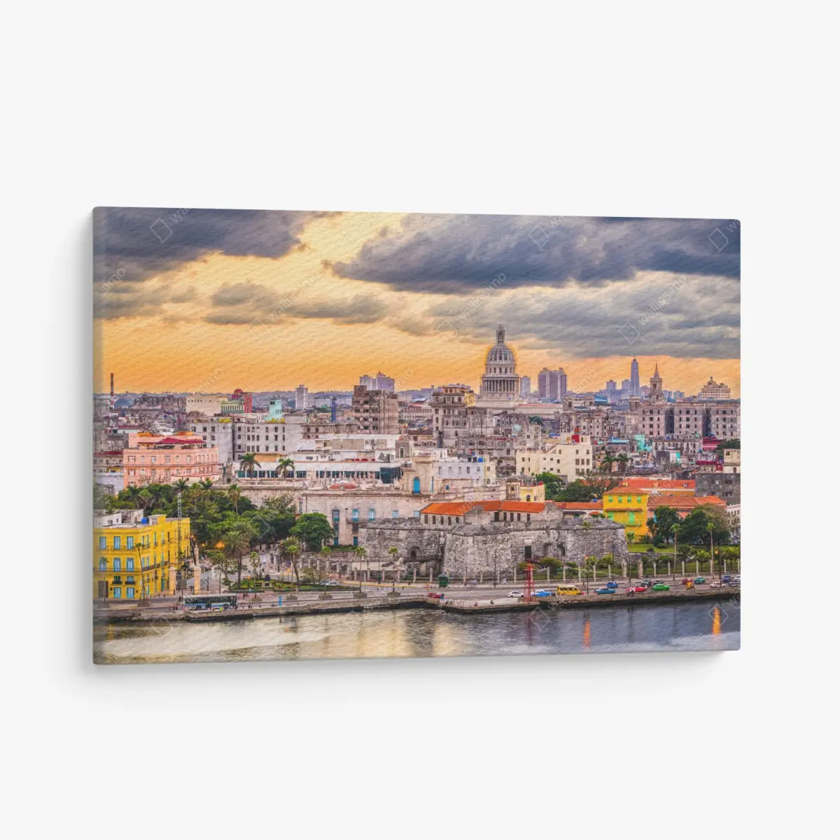 Canvas print Havana skyline at sunset • Wallissimo®