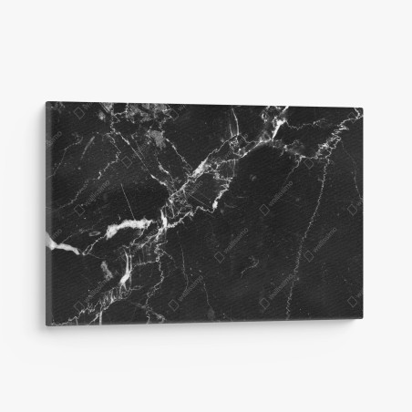 Canvas print black marble veins texture • Wallissimo®